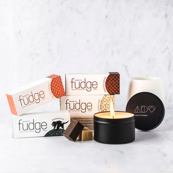 6 Fudges & Adore Candle | House of Fudge | Fudge Gift Box